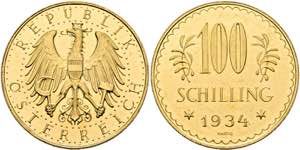 1. Republik 1918-1938 - 100 Schilling 1934 ... 