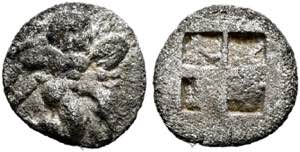 Thasos - Diobol (0,79g) ca. 500-480 v. Chr. ... 
