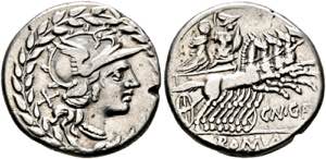 Cn. Gellius - Denarius (3,58g) 138 v. Chr. ... 