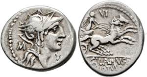 D. Iunius Silanus L.f. - Denarius (3,85g) 91 ... 