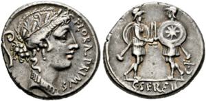 C. Servilius C.f. - Denarius (4,14 g), Roma, ... 