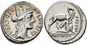 A. Plautius - Denarius (3,70 g), Roma, 55 v. ... 