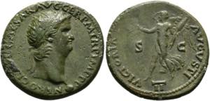 Nero (54-68) - Dupondius (14,36 g), Lugdunum ... 