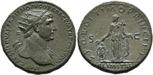 Traianus (98-117) - Dupondius (13,64 g), ... 