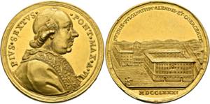 Pius VI. 1775-1799 - AU-Medaille (32g), ... 