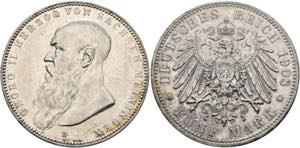 Georg II. 1866-1914 - 5 Mark 1908 D München ... 