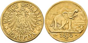 Deutsch-Ostafrika - 15 Rupien (7,15g) 1916 T ... 
