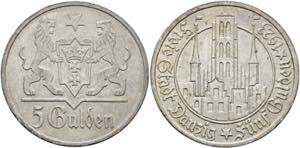 Freie Stadt Danzig - 5 Gulden 1923 ... 