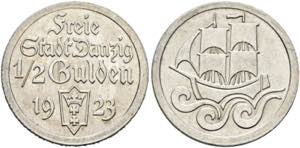 Freie Stadt Danzig - 1/2 Gulden 1923 J. D6 ... 