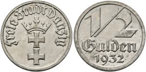 Freie Stadt Danzig - 1/2 Gulden 1932 RV ... 