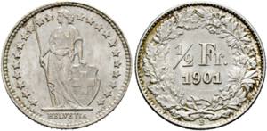 Eidgenossenschaft - 1/2 Franken 1901 B Bern ... 