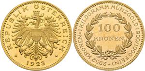 1. Republik 1918-1938 - 100 Kronen 1923 Wien ... 