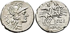 L. Iulius - Denarius (4,12 g), Roma, 141 v. ... 