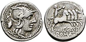 C. Cassius - Denarius (3,79 g), Roma, 126 v. ... 