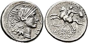 M. Sergius Silus - Denarius (3,91 g), Roma, ... 