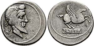 Q. Titius - Denarius (3,90 g), Roma, 90 v. ... 
