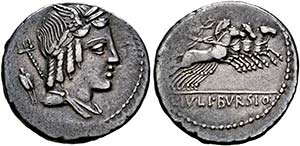 L. Iulius Bursio - Denarius (3,89 g), Roma, ... 
