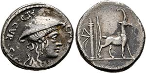 Cn. Plancius - Denarius (3,79 g), Roma, 55 ... 