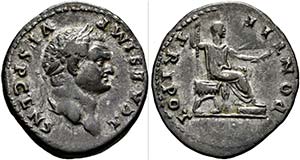 Titus (79-81) - als Caesar 69-79. Denarius ... 