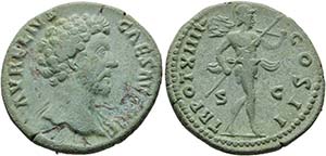 Marcus Aurelius (161-180) - Dupondius (8,71 ... 