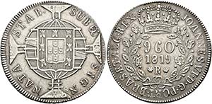 Joao VI. 1818-1822 - 960 Reis 1819 R Rio de ... 