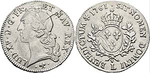 Ludwig XV. 1715-1774 - Ecu au bandeau 1761 L ... 