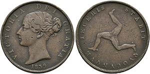 GROSSBRITANNIEN - Insel Man - 1/2 Penny 1839 ... 