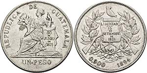 GUATEMALA - Peso 1894  KM:210 s.sch.