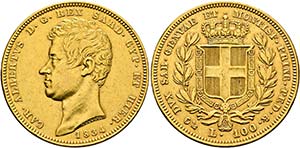 Carlo Alberto 1831-1849 - 100 Lire (32,16g) ... 