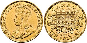 George V. 1910-1936 - 10 Dollars (16,71g) ... 