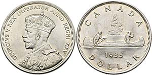 George V. 1910-1936 - Dollar 1935  KM:30 ... 
