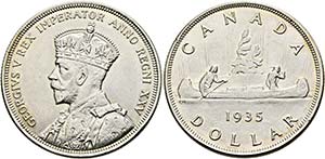 George V. 1910-1936 - Dollar 1935 kl. ... 