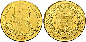 Karl IV. 1788-1808 - 8 Escudos (25,65g) 1801 ... 