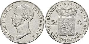 Wilhelm II. 1840-1849 - 2 1/2 Gulden 1848 ... 