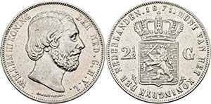 Wilhelm III. 1849-1890 - 2 1/2 Gulden 1871 ... 
