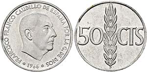 Francisco Franco 1939-1975 - 50 Centimos ... 