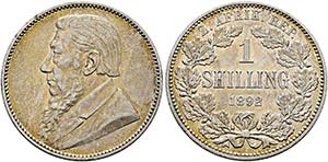 SÜDAFRIKA - Shilling 1892 winz. Randfehler  ... 