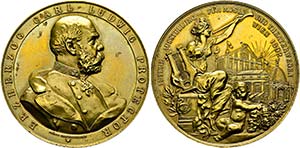Wien - Lot 4 Stück; AE-Medaille 1892 von ... 