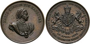 Georg V. 1851-1866 - AE-Medaille (26mm) 1898 ... 