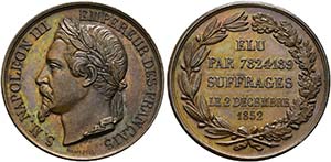 Napoleon III. 1852-1871 - AE-Medaille (28mm) ... 