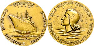 Le Havre - Bronzemedaille (53mm) 1962 von J. ... 