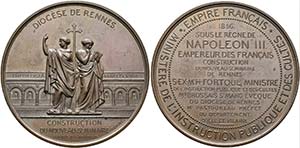 Rennes - AE-Medaille (68mm) 1856 von Oudine. ... 