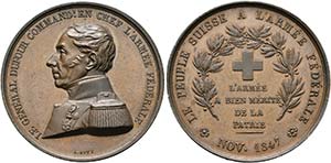 SCHWEIZ - Lot 2 Stück; a) AE-Medaille 1871 ... 