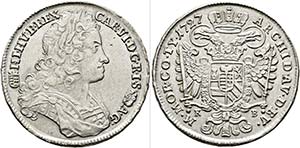 Karl VI. 1711-1740 - 1/2 Taler 1727 KB ... 