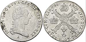 Josef II. 1765-1790 - 1/4 Kronentaler 1788 A ... 