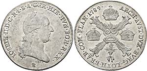 Josef II. 1765-1790 - 1/4 Kronentaler 1789 B ... 
