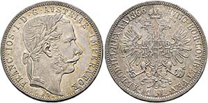 Franz Joseph 1848-1916 - Gulden 1866 A Wien  ... 