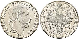 Franz Joseph 1848-1916 - Gulden 1866 B ... 