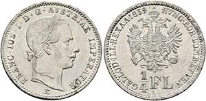 Franz Joseph 1848-1916 - 1/4 Gulden 1859 E ... 