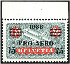 SCHWEIZ - **,   1938 75 Rp. auf 50 Rp. ... 